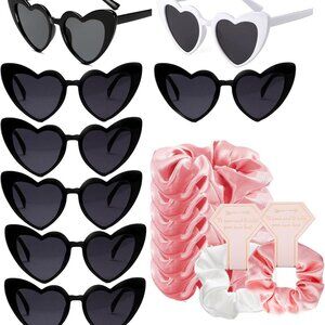 Bachelorette Party Favor Heart Sunglasses Bridesmaid Scrunchies Gift Set